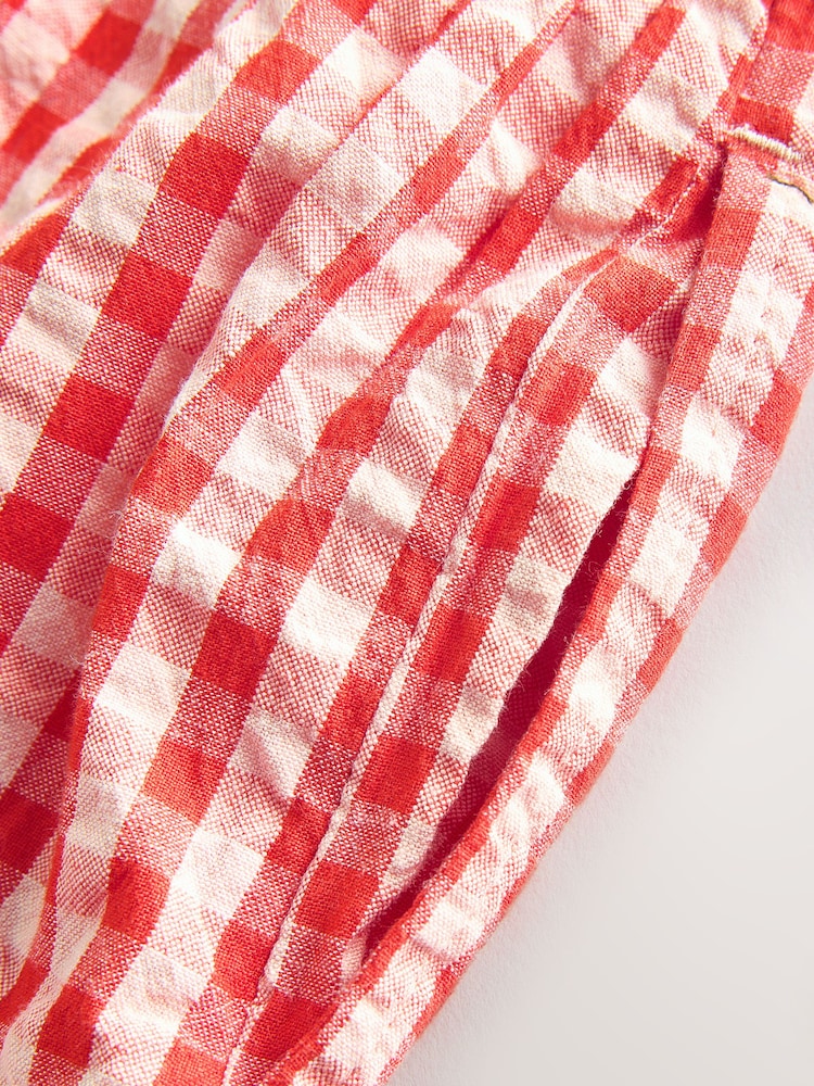 Gingham Pink Embroidered - بنطلون واسع بتصميم سهل الارتداء (3-16 سنة) - Image 5 of 5