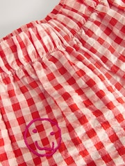 Carouri Gingham roz brodat - Pantaloni Pullon Barrel (3-16ani) - Imaginea 7 din 9