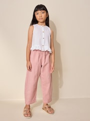 Pink Textured Pullon Trousers (3-16yrs) - Image 2 of 3