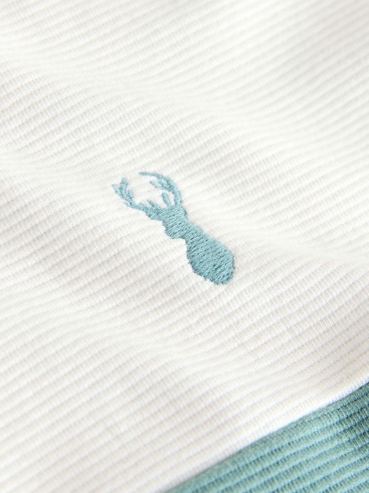 Blaugrün/Ecru - Textured Colourblock Polo Shirt (3-16yrs) - Bild 7 von 7