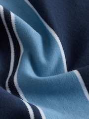 أزرق داكن أزرق - Vertical Colourblock Zip Neck Polo Shirt (3-16yrs) - صورة 8 من 8