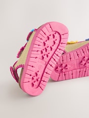 Little Bird by Jools Oliver Pastel Rainbow Crochet Flower Footbed Sandals - Image 5 of 5