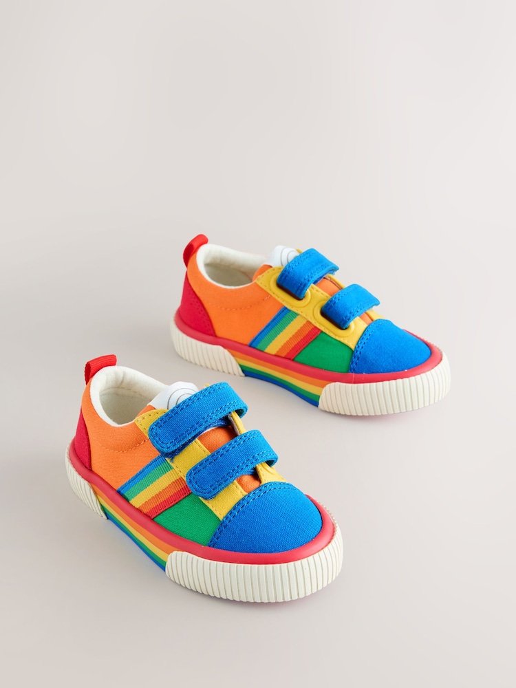 Little Bird by Jools Oliver Bright Rainbow Younger Colourblock Skate Trainers - Image 1 of 5