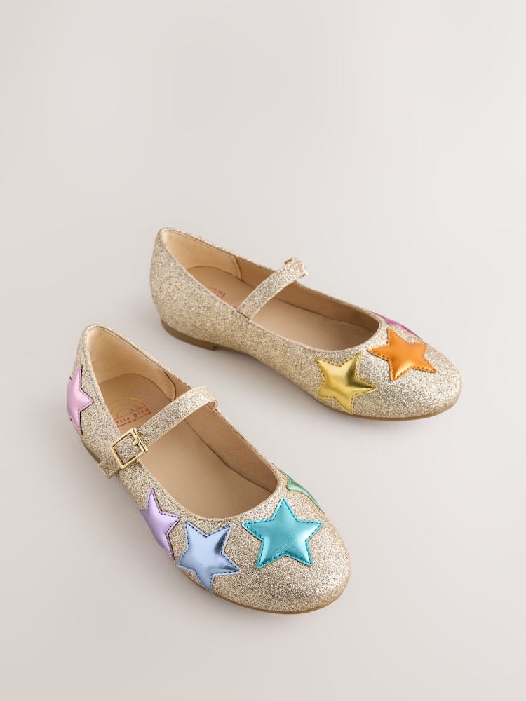 Little Bird by Jools Oliver Glitter Occasion Star Mary Jane Shoes - تصویر 1 از 6