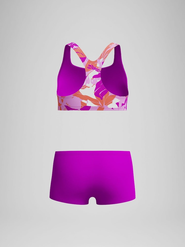 Speedo Pink Girls Printed Boyleg Bikini - Image 4 of 4 Speedo Pink Girls Printed Boyleg Bikini - Image 4 of 4