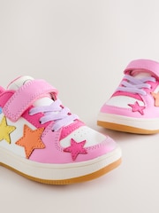 Little Bird by Jools Oliver Pink Pastel Rainbow Star Trainers - Image 3 of 5