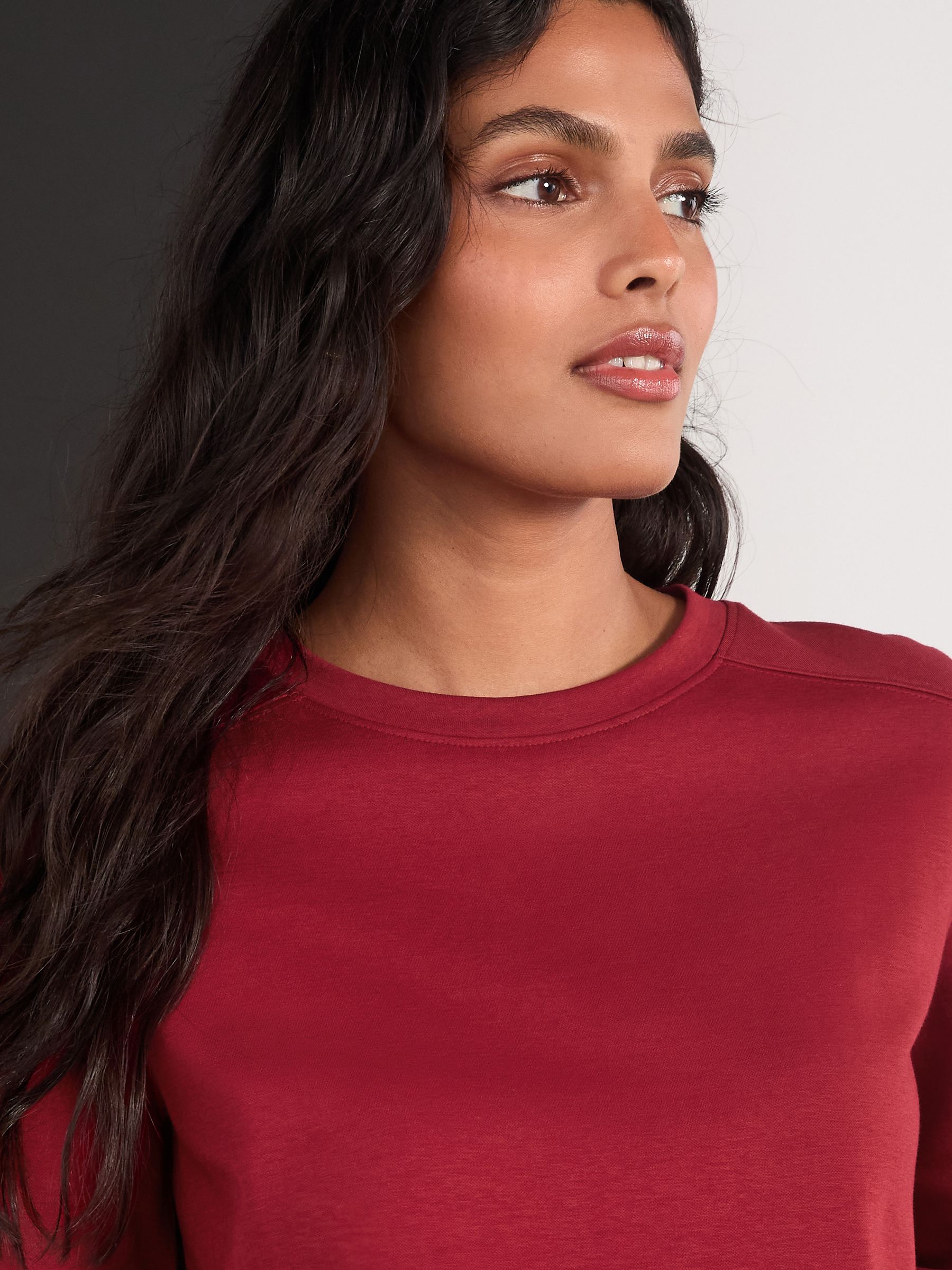 Buy Cherry Red Long Sleeve Heavyweight Crew Neck T-Shirt from Next USA