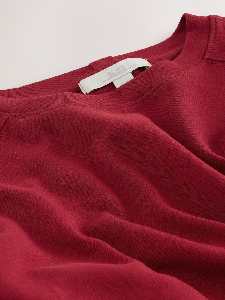 Cherry Red Long Sleeve Heavyweight Crew Neck T-Shirt - Image 8 of 8 Cherry Red Long Sleeve Heavyweight Crew Neck T-Shirt - Image 8 of 8