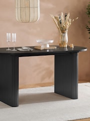 Birlea Black Axel Oval Fluted Dining Table - Image 1 of 5