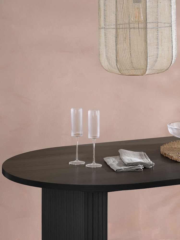 Birlea Black Axel Oval Fluted Dining Table - Image 2 of 5