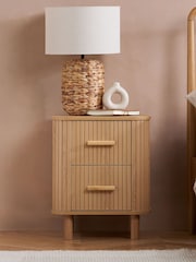 Birlea Brown Axel 2 Drawer Bedside Table - Image 1 of 7