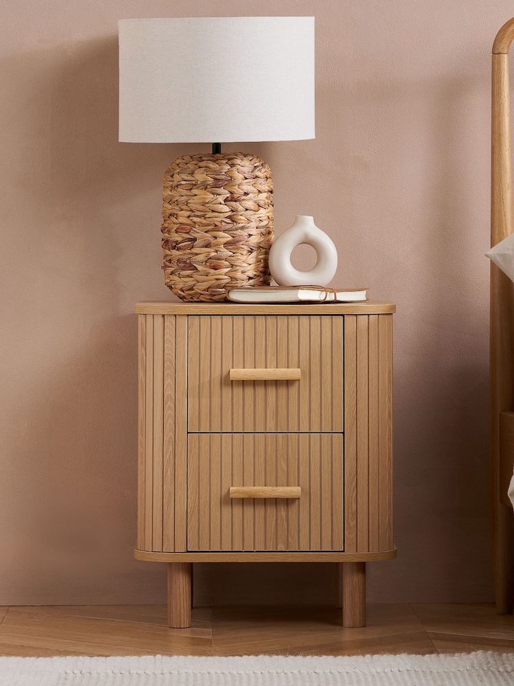Birlea Brown Axel 2 Drawer Bedside Table - Image 1 of 7