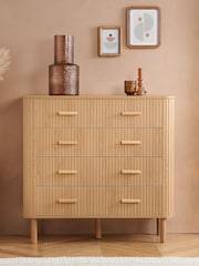 Birlea Brown Axel 5 Drawer Fluted Chest - Image 1 of 7