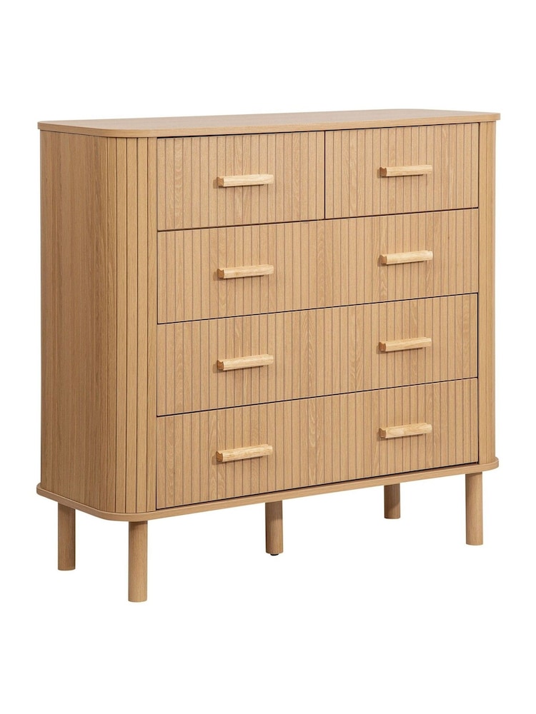 Birlea Brown Axel 5 Drawer Fluted Chest - Image 7 of 7