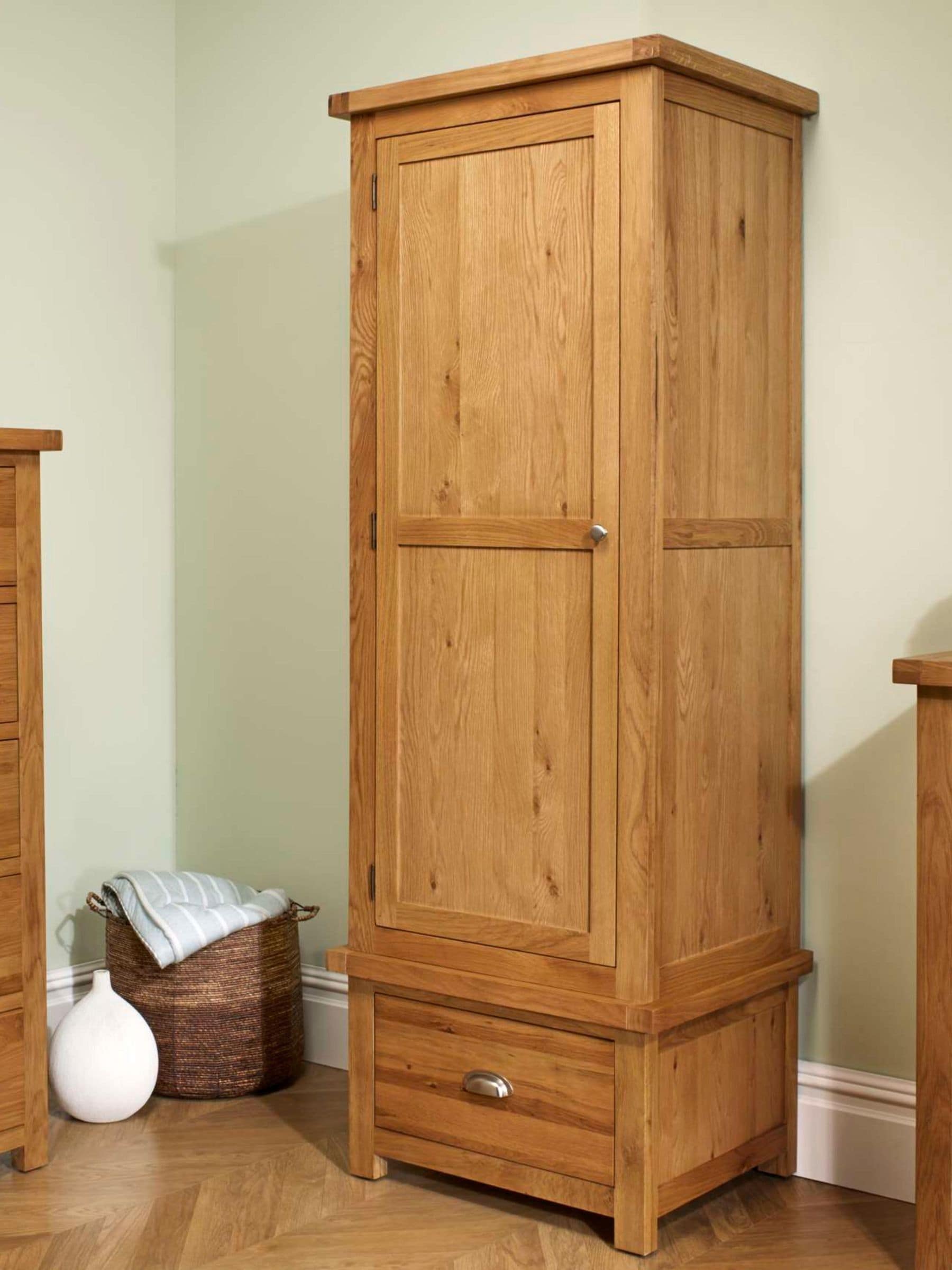Birlea Brown Woburn 1 Door 1 Drawer Wardrobe, Sports Direct - Image 7