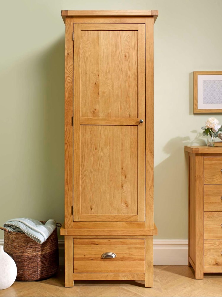 Birlea Brown Woburn Single, 1 Drawer Wardrobe - Image 2 of 5