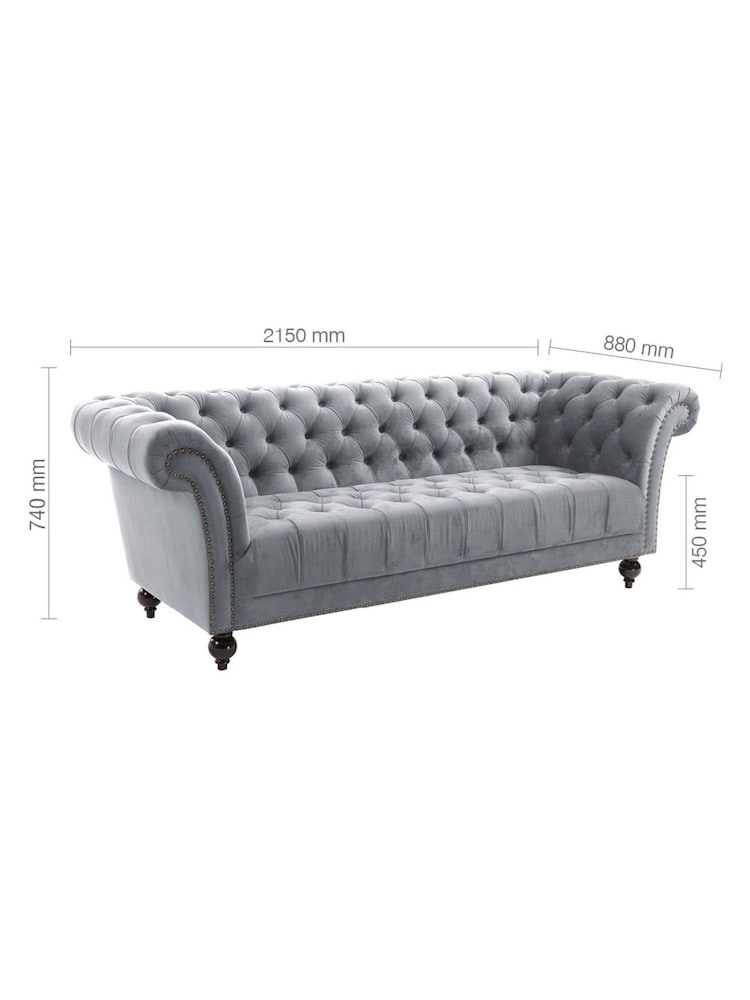 Birlea Grey Chester 3 Seater Sofas - Image 7 of 7 Birlea Grey Chester 3 Seater Sofas - Image 7 of 7