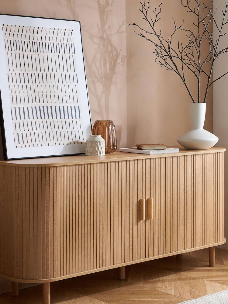Birlea Brown Axel 2 Door Fluted Sideboard - Image 1 of 11