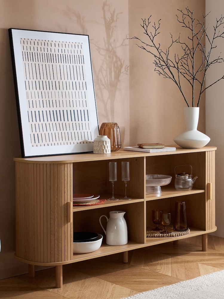 Birlea Brown Axel 2 Door Fluted Sideboard - Image 2 of 12
