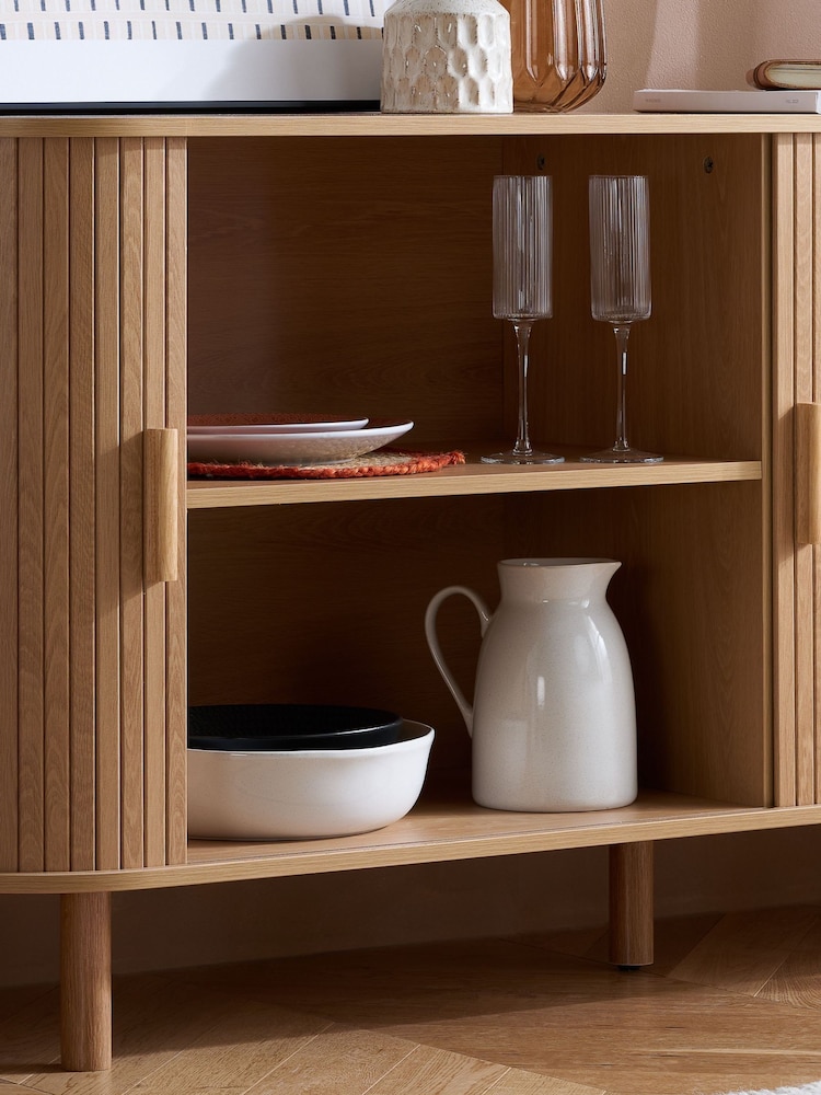 Birlea Brown Axel 2 Door Fluted Sideboard - Image 2 of 3 Birlea Brown Axel 2 Door Fluted Sideboard - Image 2 of 3