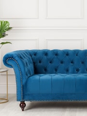 Birlea Blue Chester 3 Seater Sofas - Image 1 of 6