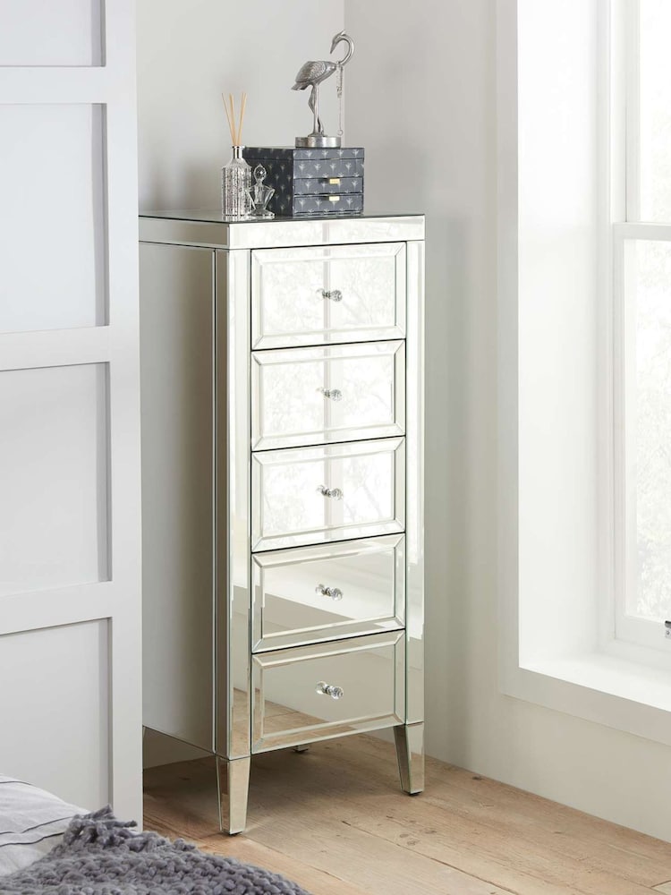Birlea Mirrored Valencia 3 + 2 5 Drawer Tall Chest - Image 1 of 9