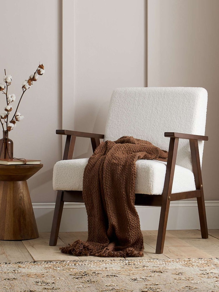 Birlea White Ellwood Boucle Armchair - Image 1 of 8