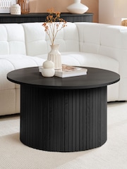 Birlea Black Axel Round Fluted Coffee Table - Image 1 of 5