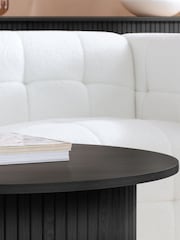 Birlea Black Axel Round Fluted Coffee Table - Image 2 of 5