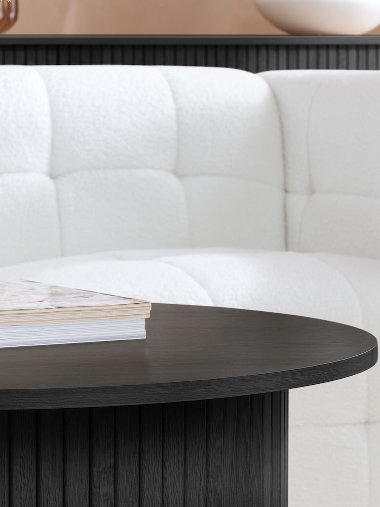 Birlea Black Axel Round Fluted Coffee Table - Image 2 of 5