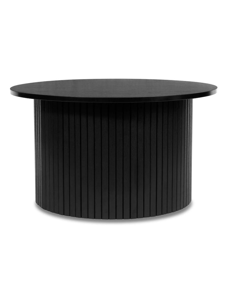 Birlea Black Axel Round Fluted Coffee Table - Image 5 of 5
