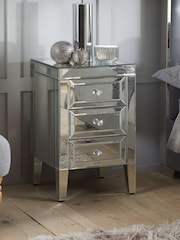 Birlea Mirrored Valencia 2 Drawer 3 Drawer Bedside - Image 1 of 12