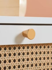 Birlea White Croxley 5 Drawer Rattan 7 Drawer Chest - Image 2 of 4