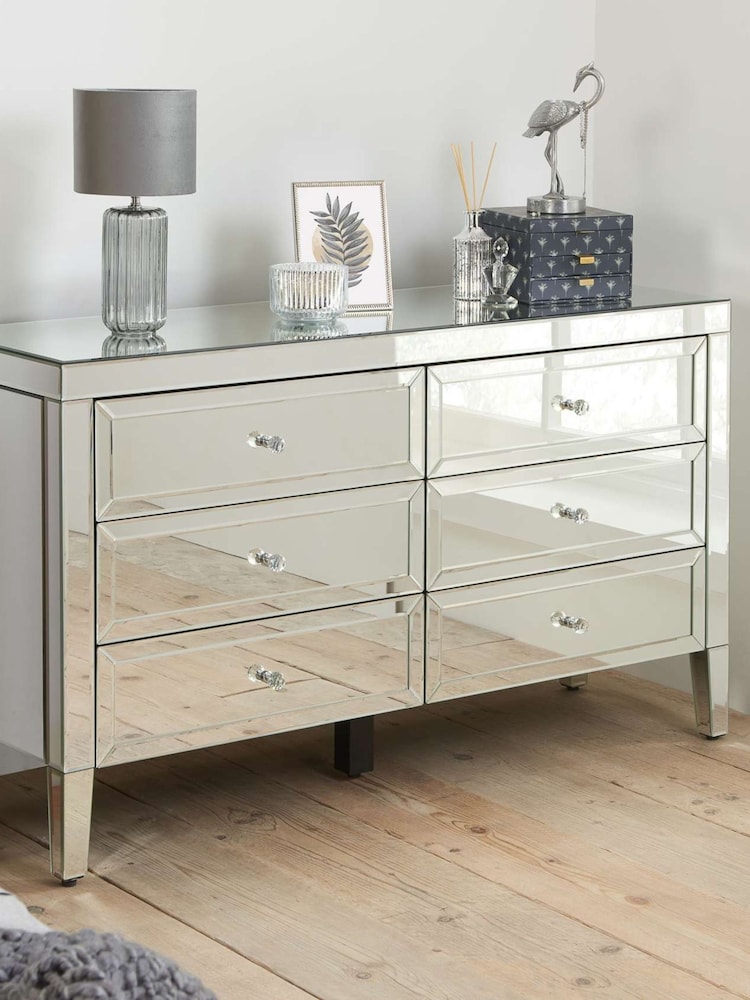 Birlea Mirrored Valencia 6 Drawer Chest - Image 1 of 8
