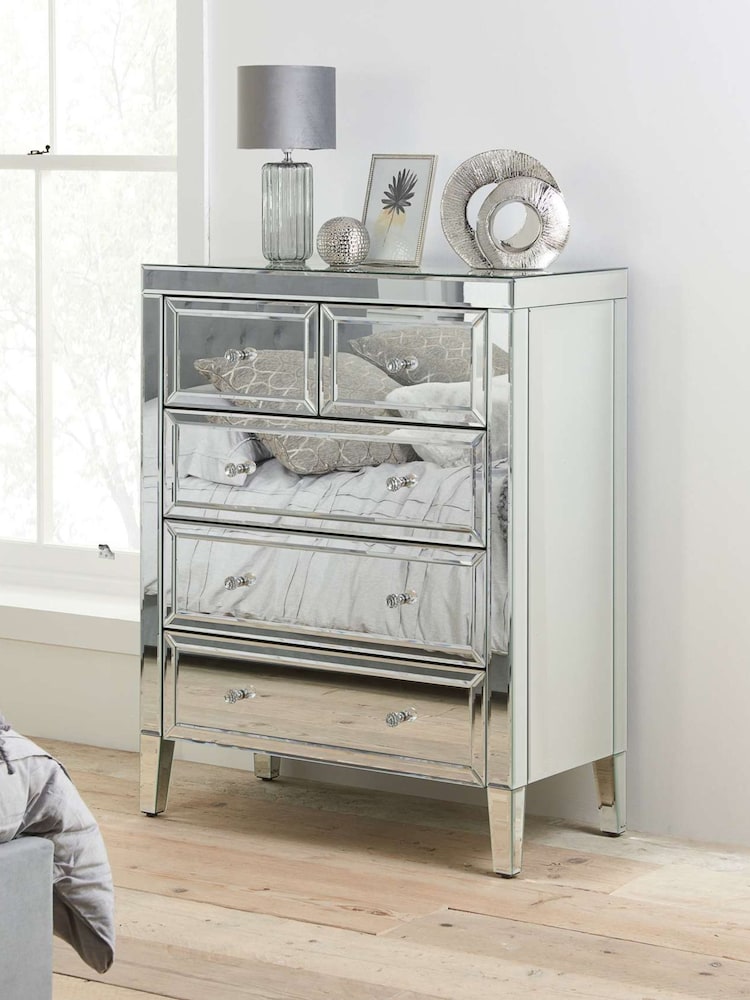 Birlea Mirrored Valencia 3 + 2 5 Drawer Chest - Image 1 of 11