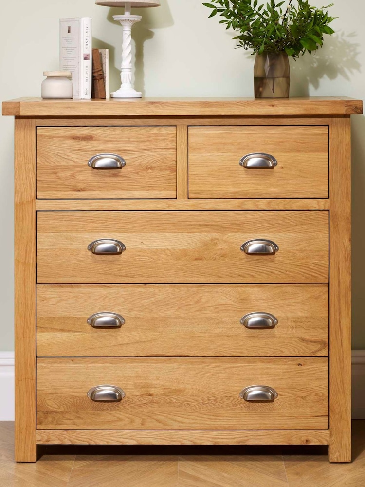 Birlea Brown Woburn 5 Drawer Chest - Image 2 of 5