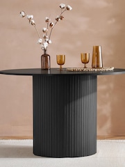 Birlea Black Axel Round Fluted Dining Table - Image 1 of 5
