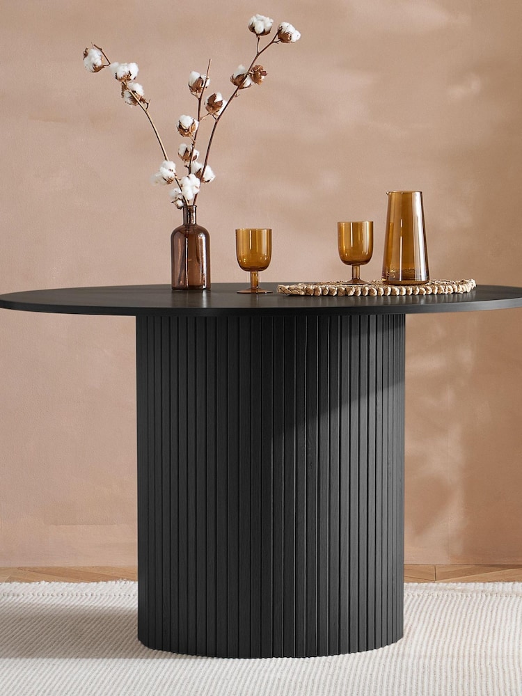 Birlea Black Axel Round Fluted Dining Table - Image 1 of 5