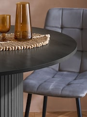 Birlea Black Axel Round Fluted Dining Table - Image 4 of 5