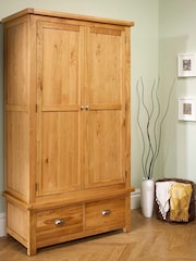Birlea Brown Woburn Double, 2 Drawers Wardrobe - Image 1 of 4