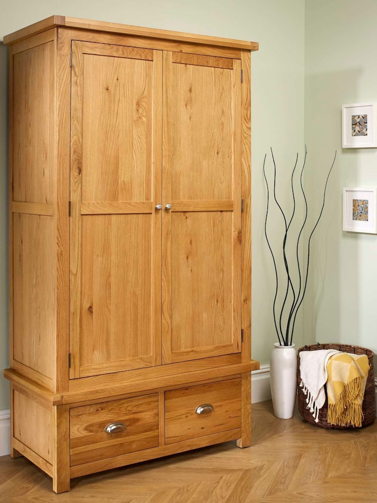 Birlea Brown Woburn Double, 2 Drawers Wardrobe - Image 1 of 4