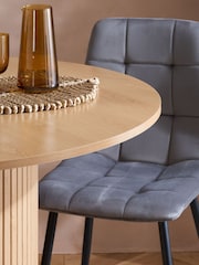 Birlea Oak Axel Round Fluted Dining Table Set - Image 4 of 7