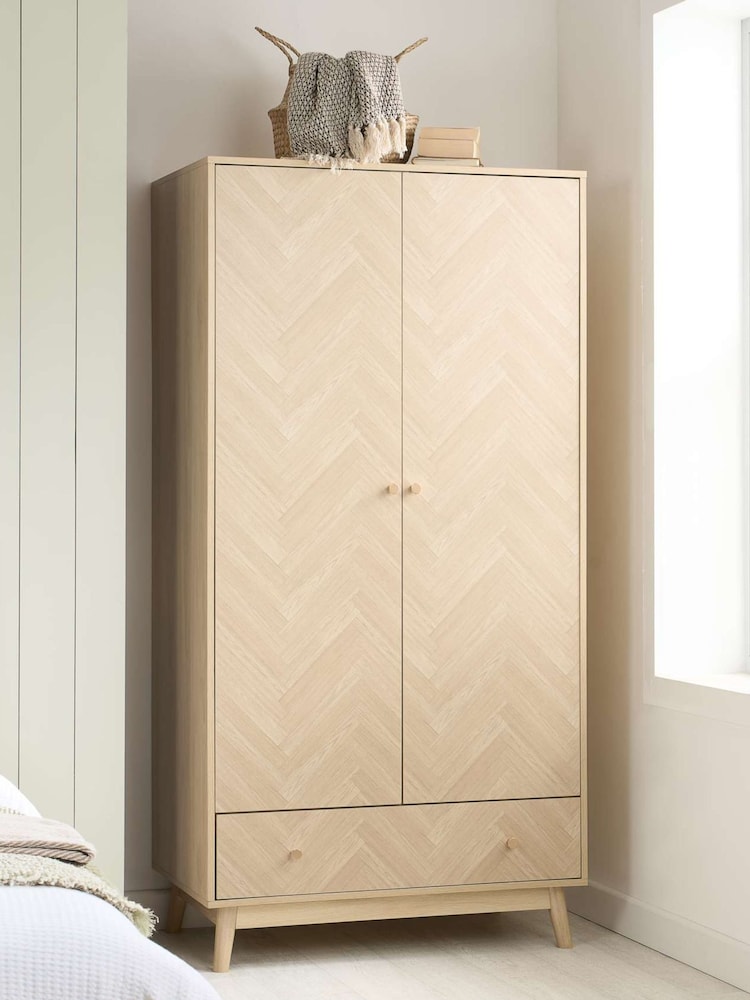 Birlea Oak Herringford Double, 1 Drawer Wardrobe - Image 1 of 6
