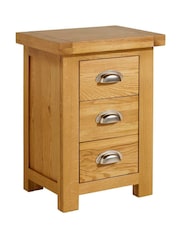 Birlea Oak Woburn 3 Drawer Slim Bedside Table - Image 5 of 5