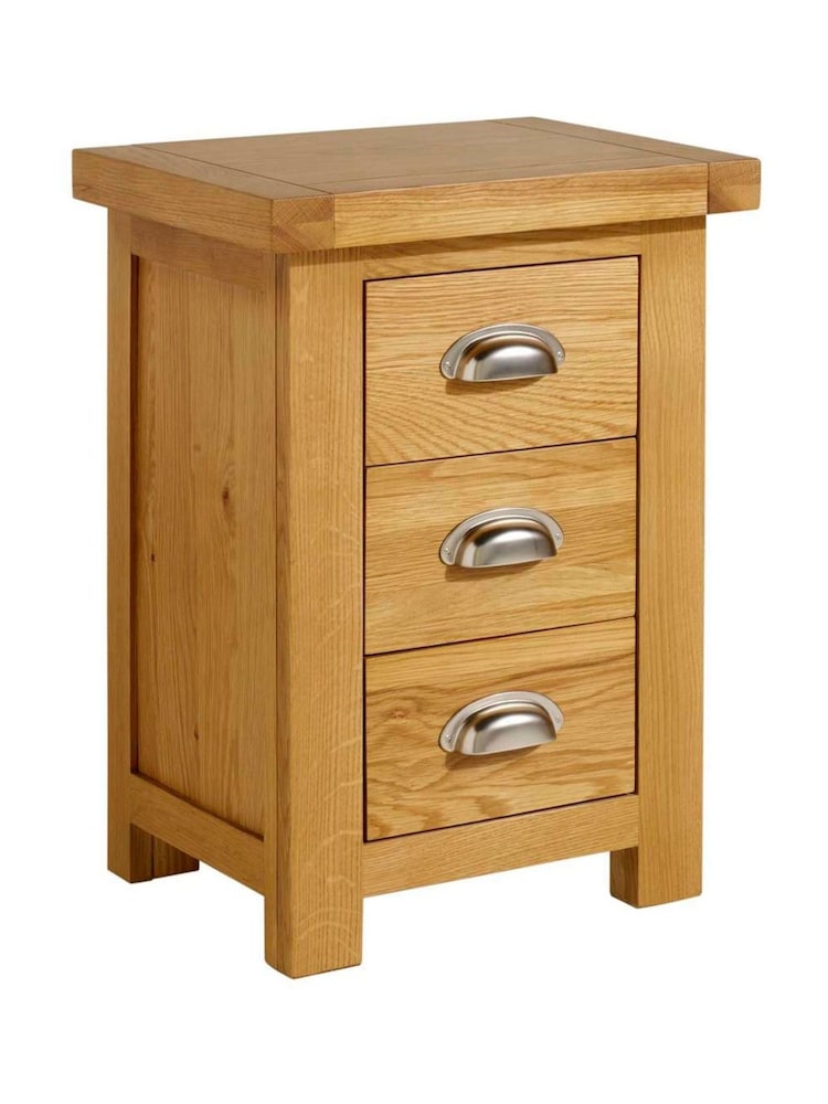 Birlea Oak Woburn 3 Drawer Slim Bedside Table - Image 5 of 5