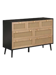 Birlea Black Croxley 5 Drawer Rattan 7 Drawer Chest - Image 6 of 6