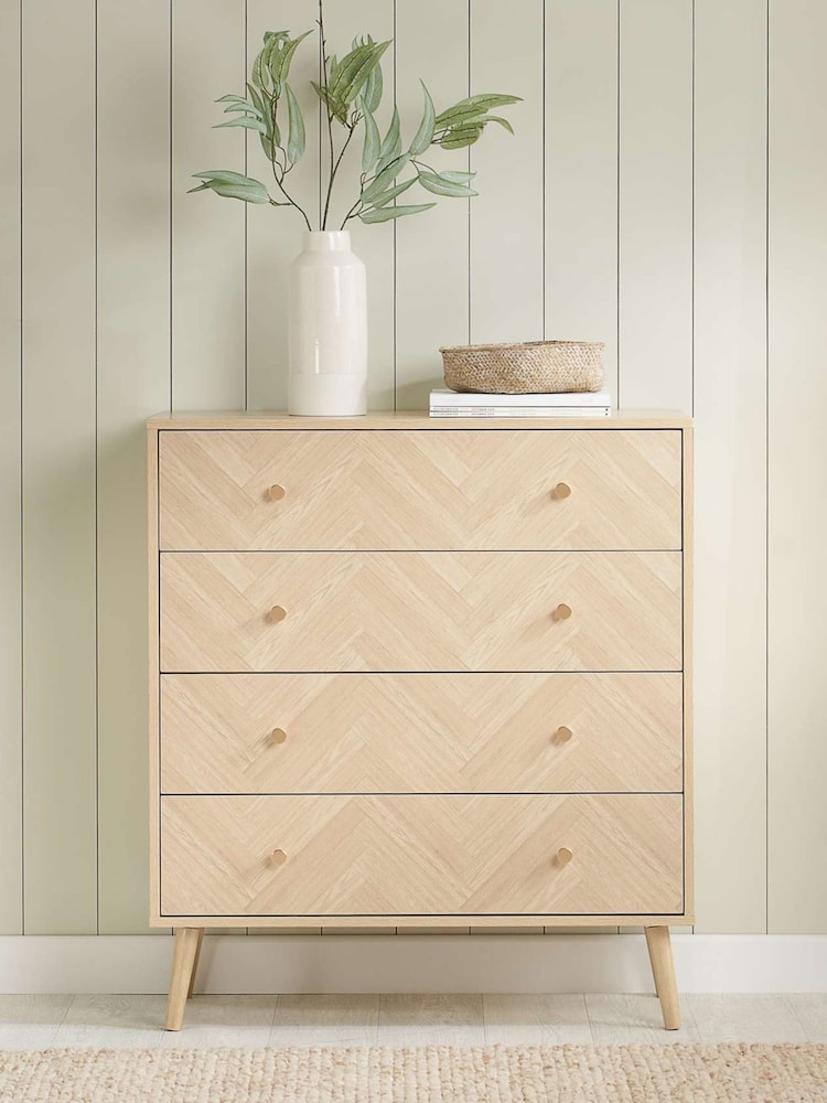 Birlea Oak Herringford 4 Drawer Chest - Image 1 of 5
