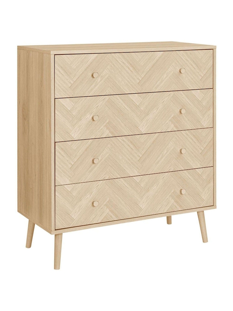 Birlea Oak Herringford 4 Drawer Chest - Image 5 of 5