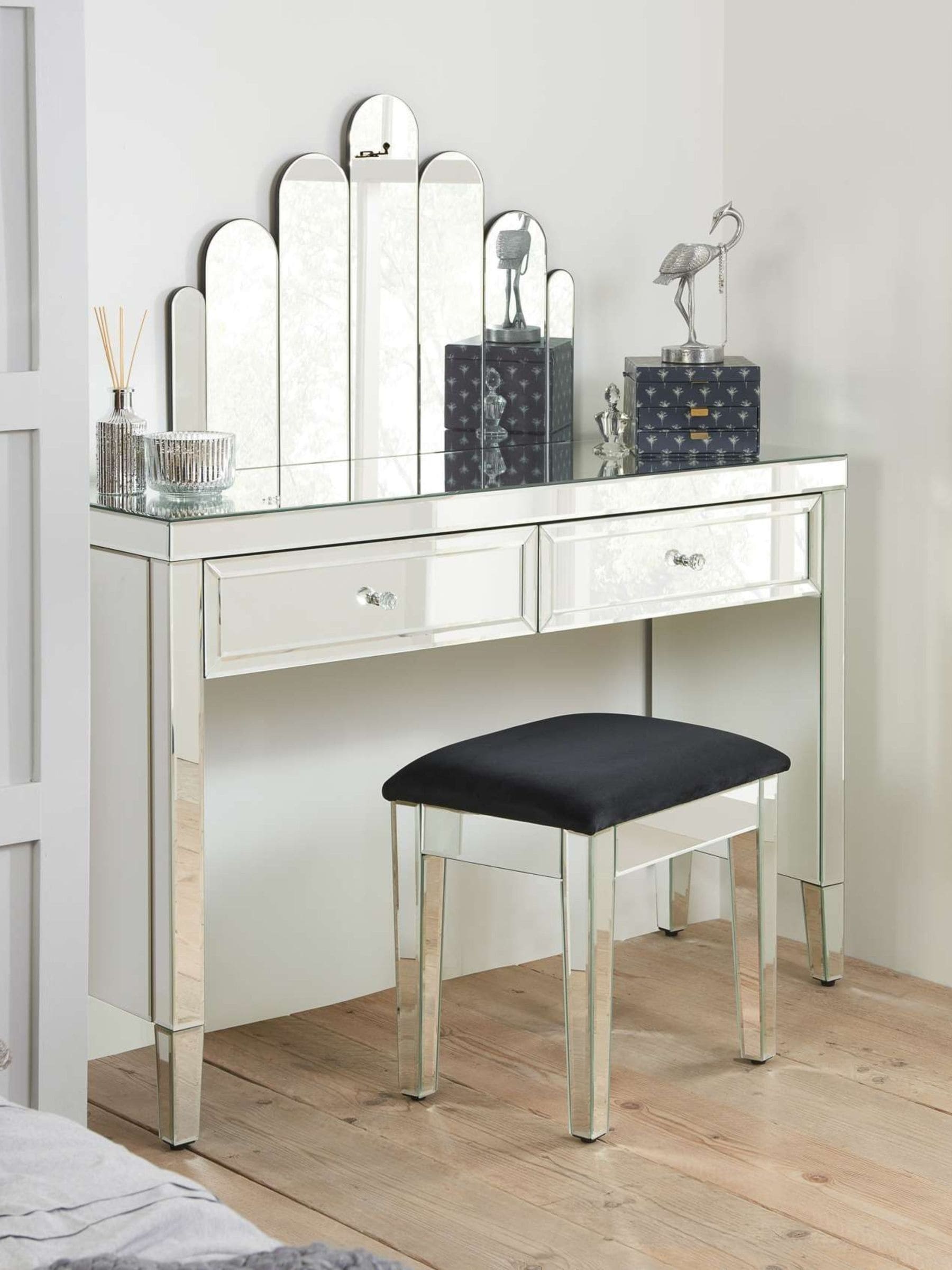 Birlea Unisex Mirrored Valencia 2 Drawer Dressing Table - Image 1