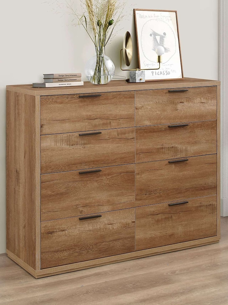 Birlea Oak Stockwell 4 + 2 8 Drawer Chest - Image 1 of 5